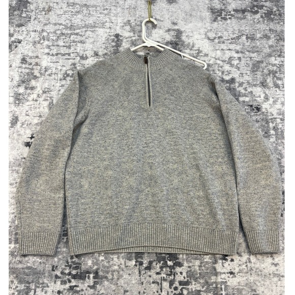 Peter Millar Men's 2XL Zip Pullover Sweater Gray Speckled Preppy Luxury